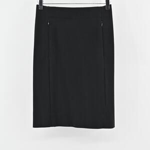 DIANE VON FURSTENBERG Skirt Size 4‎ Classic Black Zip Pocket Knee Length Pencil